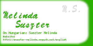 melinda suszter business card